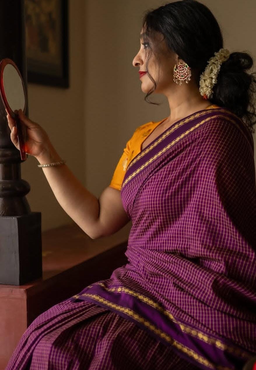 Kattam cotton silk saree