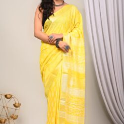 Hand Block Printed Linen Saree