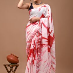 Hand Block Printed Linen Saree