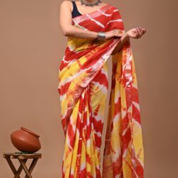 Hand Block Printed Linen Saree