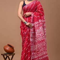Hand Block Printed Linen Saree