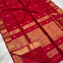 Maheshwari Handloom Handwoven zari Line butti saree