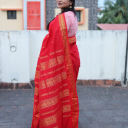 Thara Gorgeous Madurai cotton silk saree with a copper zari border rich traditional pallu